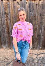 J.HOFFMAN'S Donkey Top- Pink Check