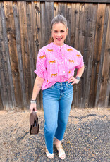 J.HOFFMAN'S Donkey Top- Pink Check