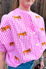 J.HOFFMAN'S Donkey Top- Pink Check