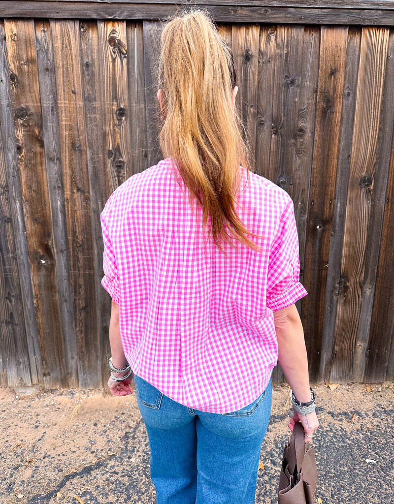 J.HOFFMAN'S Donkey Top- Pink Check