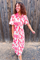 J.HOFFMAN'S Peaches N Cream Floral Shirt Dress