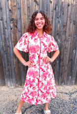 J.HOFFMAN'S Peaches N Cream Floral Shirt Dress