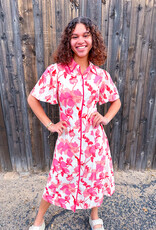 J.HOFFMAN'S Peaches N Cream Floral Shirt Dress