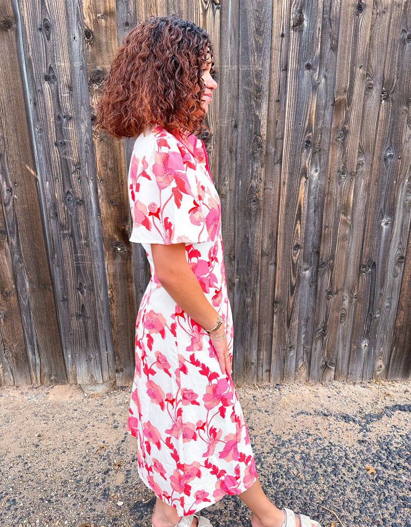 J.HOFFMAN'S Peaches N Cream Floral Shirt Dress