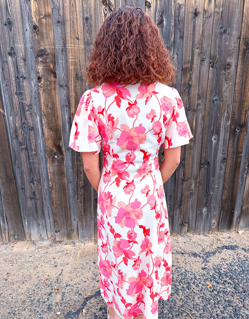 J.HOFFMAN'S Peaches N Cream Floral Shirt Dress