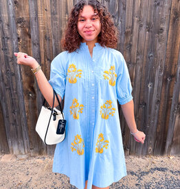 J.HOFFMAN'S Blocked Daze Dress- Blue