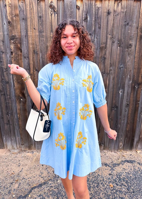 J.HOFFMAN'S Blocked Daze Dress- Blue