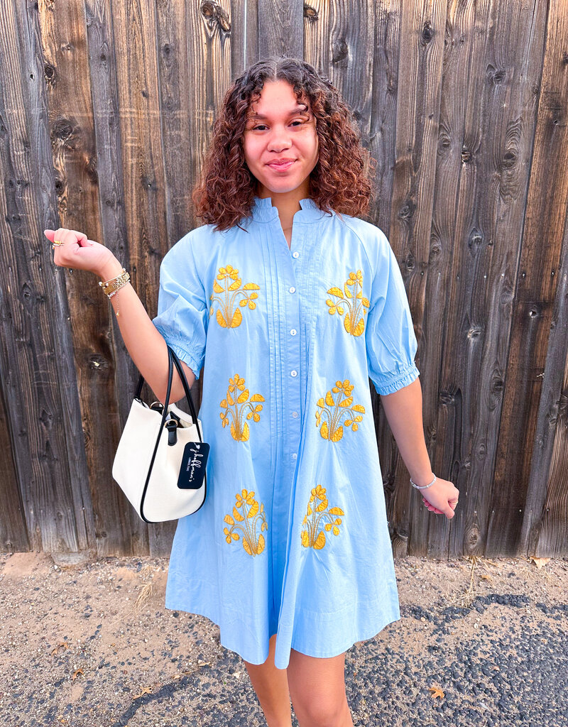 J.HOFFMAN'S Blocked Daze Dress- Blue