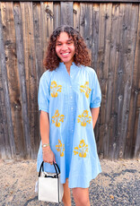 J.HOFFMAN'S Blocked Daze Dress- Blue