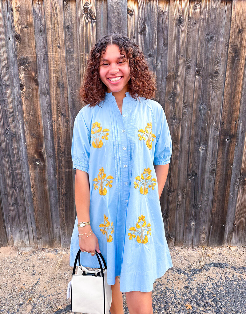 J.HOFFMAN'S Blocked Daze Dress- Blue