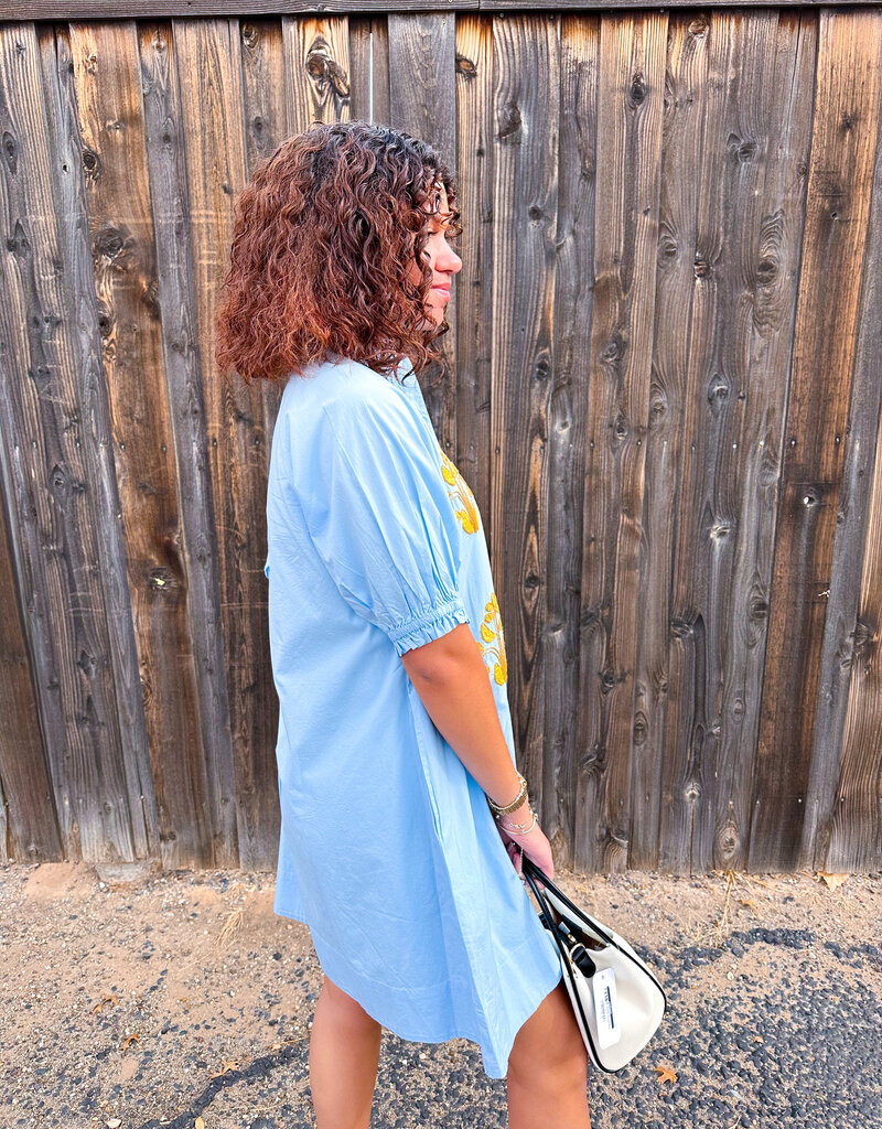 J.HOFFMAN'S Blocked Daze Dress- Blue
