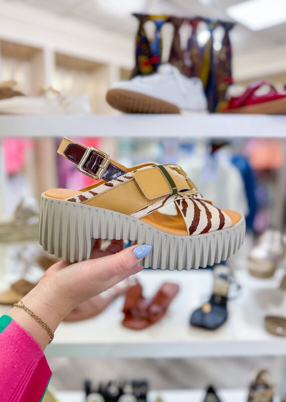 J.HOFFMAN'S Plia Juno Platform Sandal - Zebra Mix