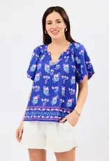 J.HOFFMAN'S Lori Top- Petal Keesake Blue