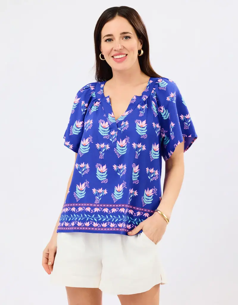 J.HOFFMAN'S Lori Top- Petal Keesake Blue