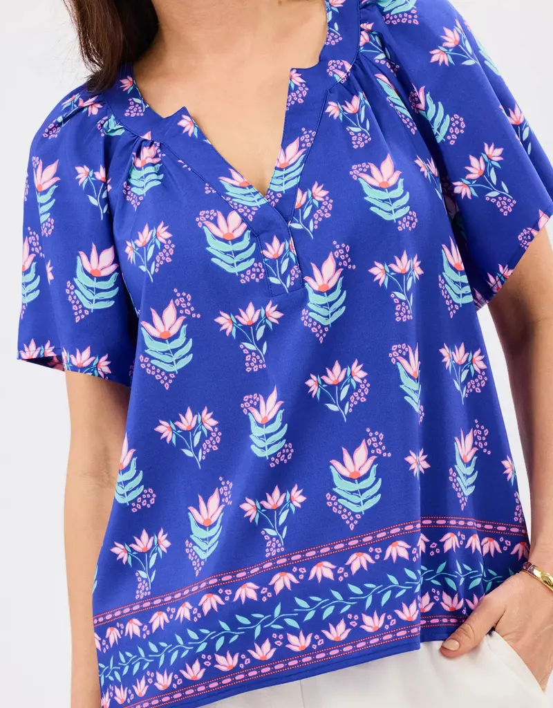 J.HOFFMAN'S Lori Top- Petal Keesake Blue