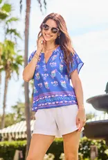 J.HOFFMAN'S Lori Top- Petal Keesake Blue