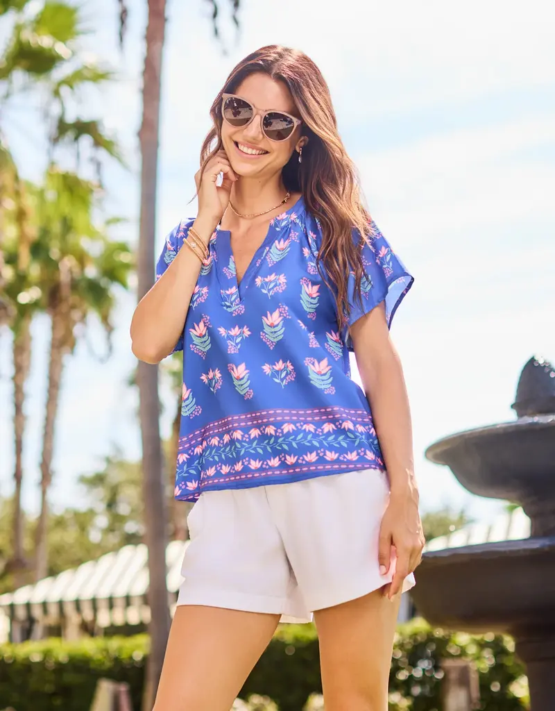 J.HOFFMAN'S Lori Top- Petal Keesake Blue