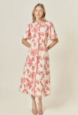 J.HOFFMAN'S Peaches N Cream Floral Shirt Dress