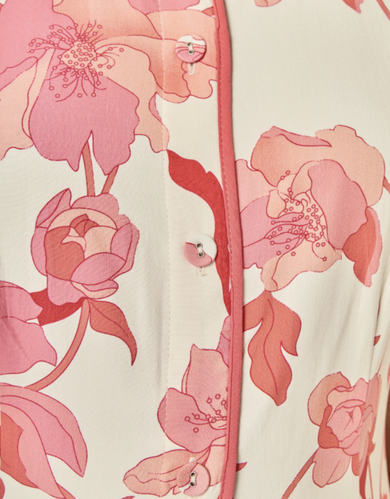 J.HOFFMAN'S Peaches N Cream Floral Shirt Dress