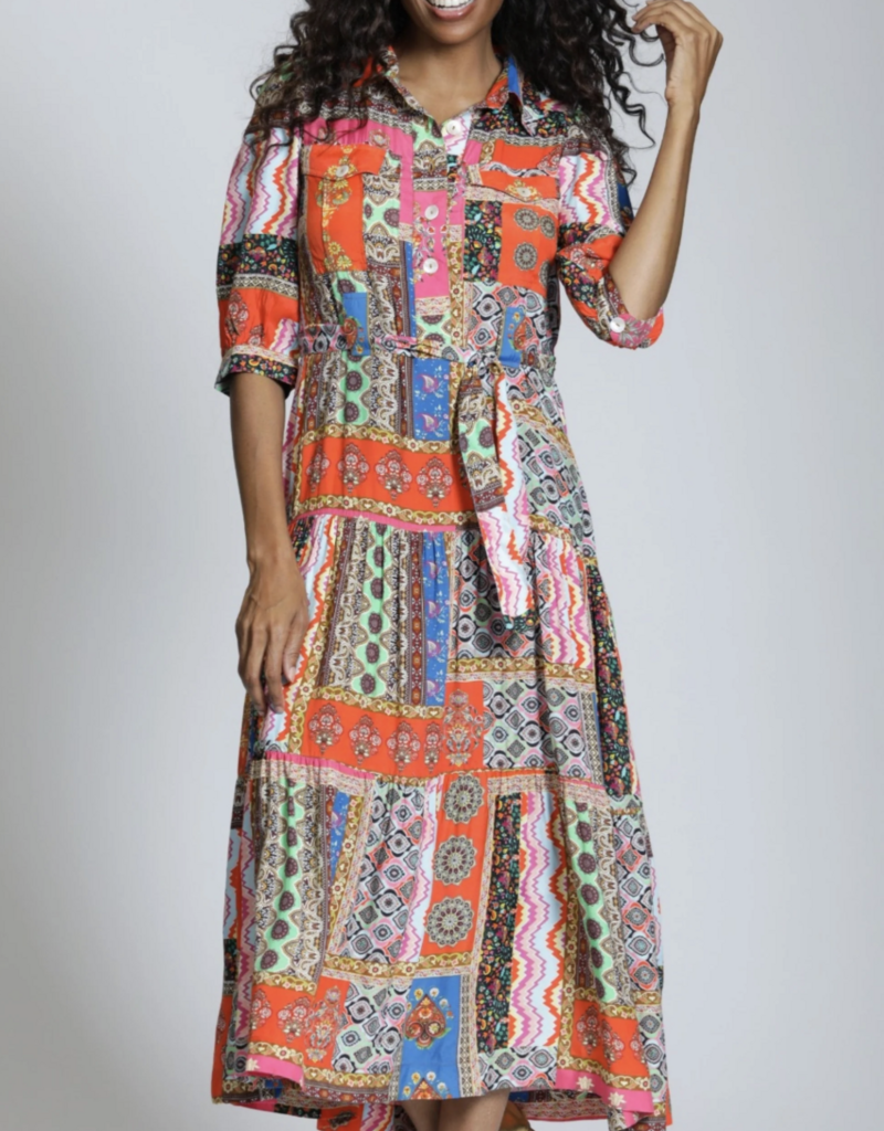 J.HOFFMAN'S Ellie Dress- Hot Coral