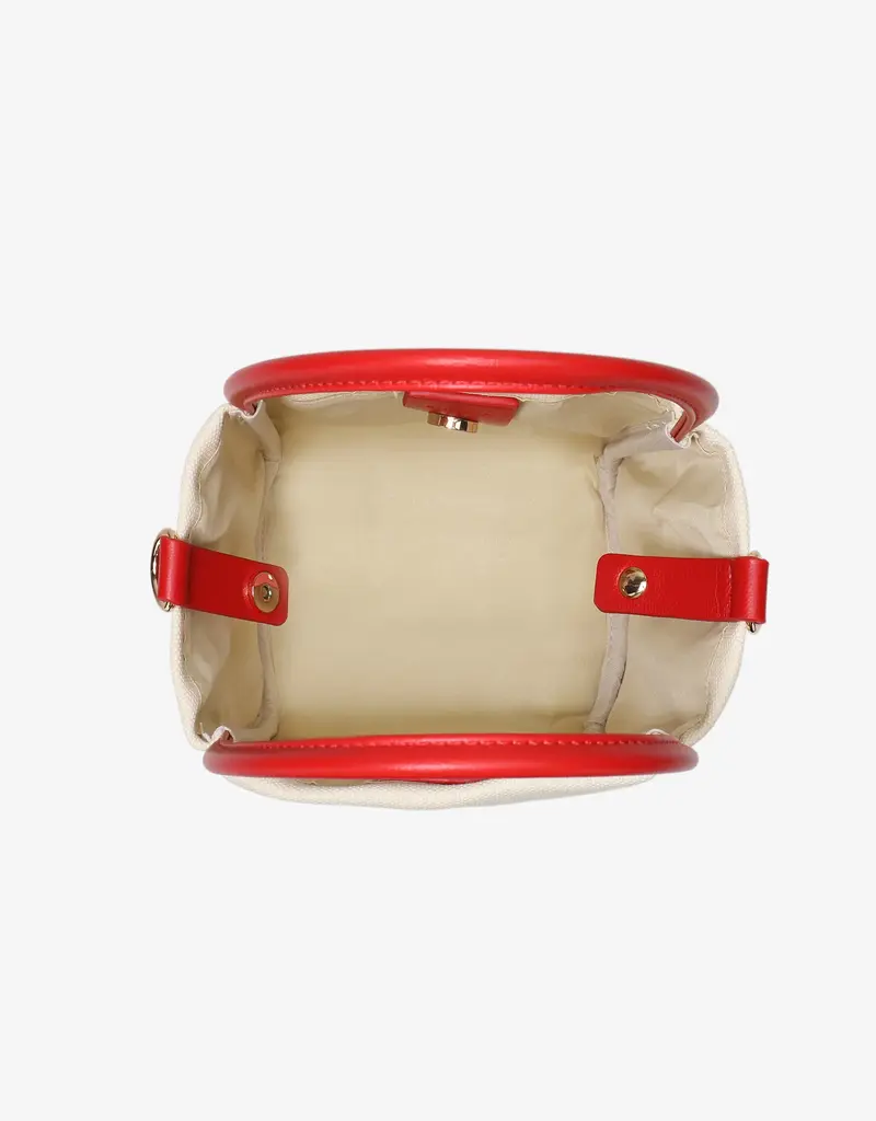 J.HOFFMAN'S Hollace Mini Tote Canvas Contrast Red