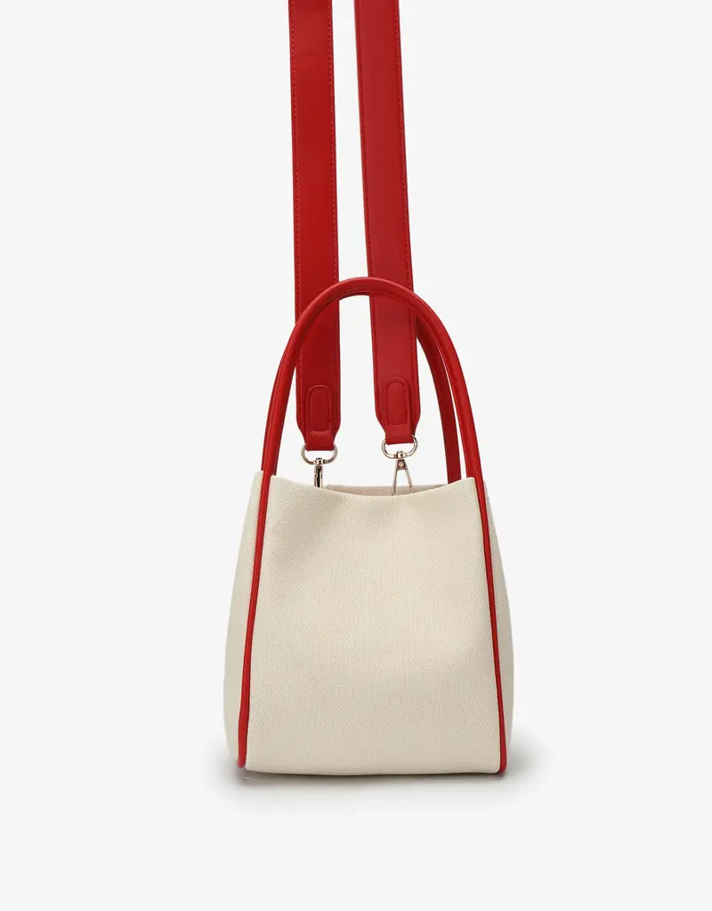 J.HOFFMAN'S Hollace Mini Tote Canvas Contrast Red