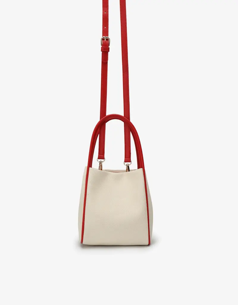 J.HOFFMAN'S Hollace Mini Tote Canvas Contrast Red