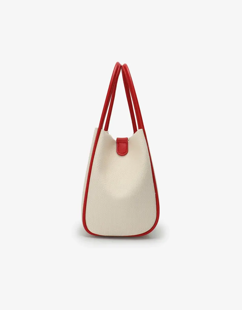 J.HOFFMAN'S Hollace Mini Tote Canvas Contrast Red