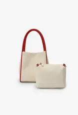 J.HOFFMAN'S Hollace Mini Tote Canvas Contrast Red