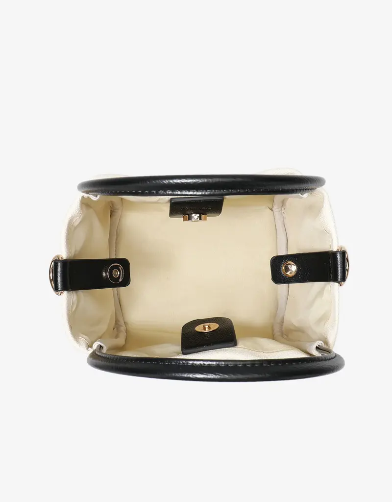 J.HOFFMAN'S Hollace Mini Tote Canvas Contrast Black