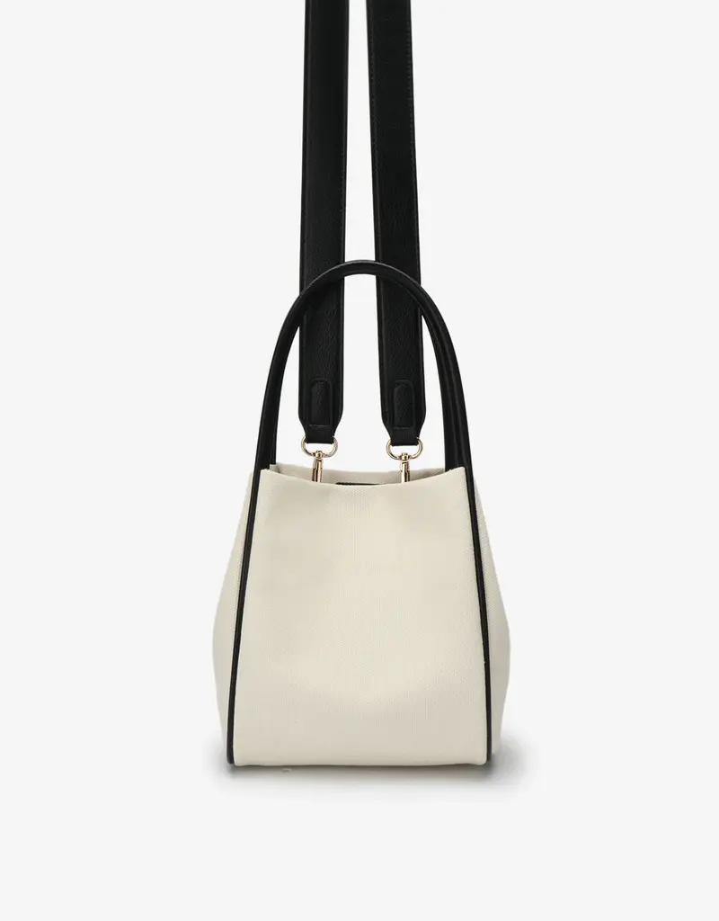 J.HOFFMAN'S Hollace Mini Tote Canvas Contrast Black