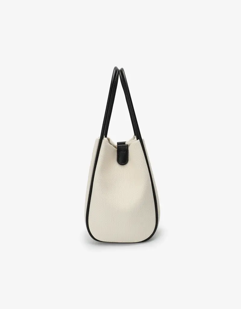 J.HOFFMAN'S Hollace Mini Tote Canvas Contrast Black