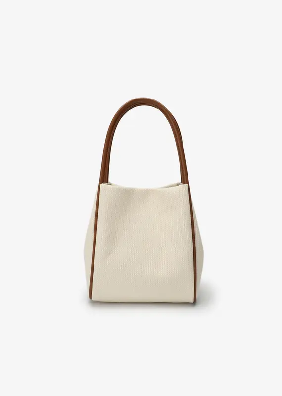 J.HOFFMAN'S Hollace Mini Tote Canvas Contrast Brown