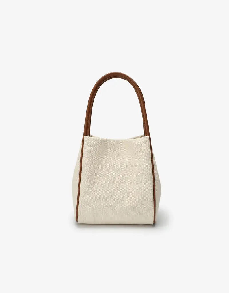 J.HOFFMAN'S Hollace Mini Tote Canvas Contrast Brown