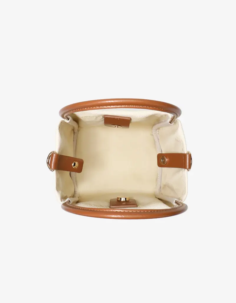 J.HOFFMAN'S Hollace Mini Tote Canvas Contrast Brown