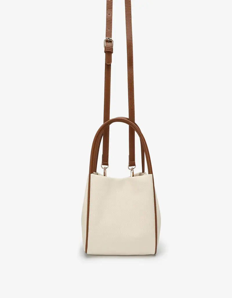 J.HOFFMAN'S Hollace Mini Tote Canvas Contrast Brown