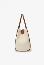 J.HOFFMAN'S Hollace Mini Tote Canvas Contrast Brown