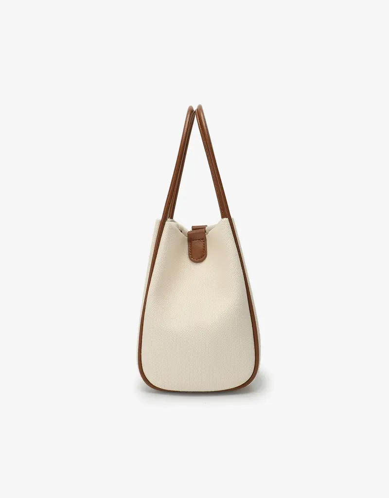 J.HOFFMAN'S Hollace Mini Tote Canvas Contrast Brown