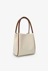 J.HOFFMAN'S Hollace Mini Tote Canvas Contrast Brown