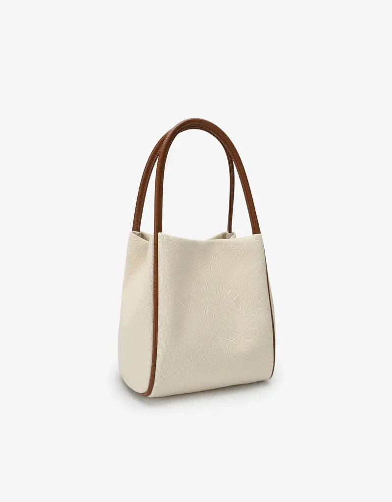 J.HOFFMAN'S Hollace Mini Tote Canvas Contrast Brown