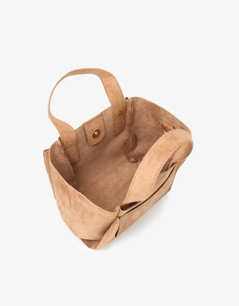 J.HOFFMAN'S Ella Mini Tote Camel Faux Suede