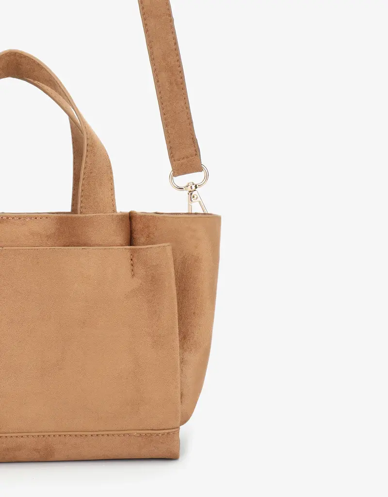 J.HOFFMAN'S Ella Mini Tote Camel Faux Suede