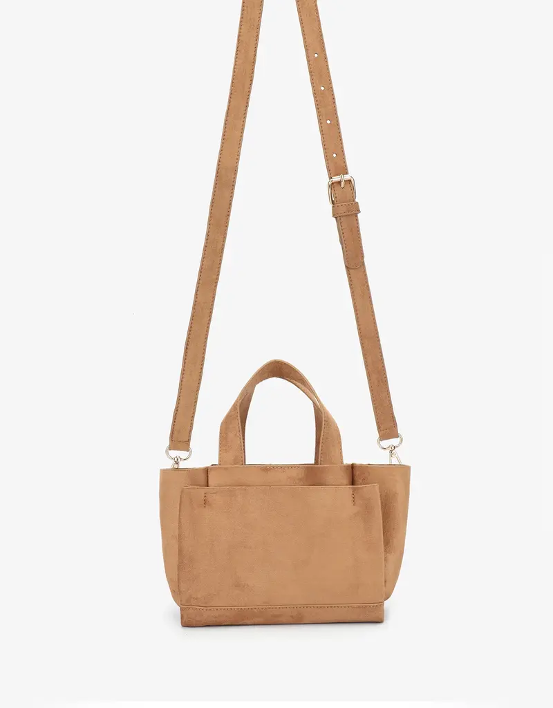 J.HOFFMAN'S Ella Mini Tote Camel Faux Suede