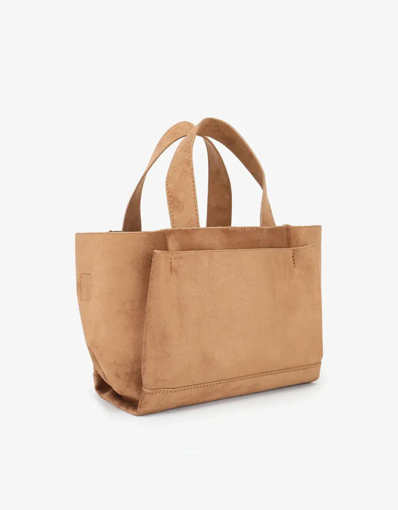 J.HOFFMAN'S Ella Mini Tote Camel Faux Suede