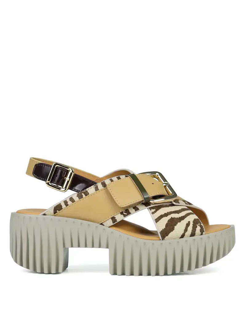 J.HOFFMAN'S Plia Juno Platform Sandal - Zebra Mix