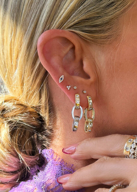 J.HOFFMAN'S Ashley Chain Convertible Earrings- White