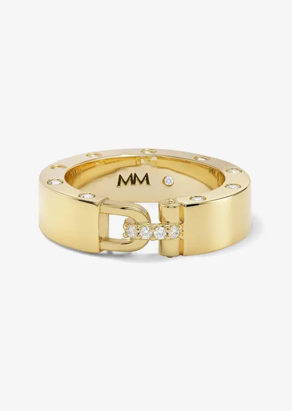J.HOFFMAN'S Ashley Smooth Lock Ring in Gold