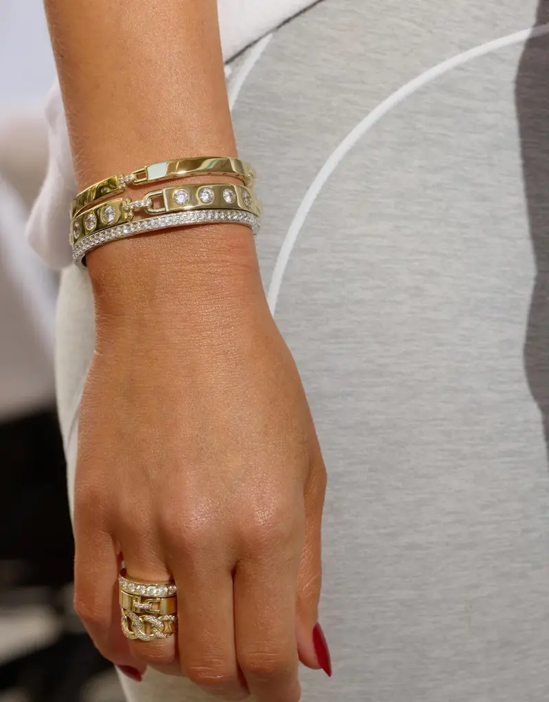 J.HOFFMAN'S Ashley Smooth Lock Ring in Gold