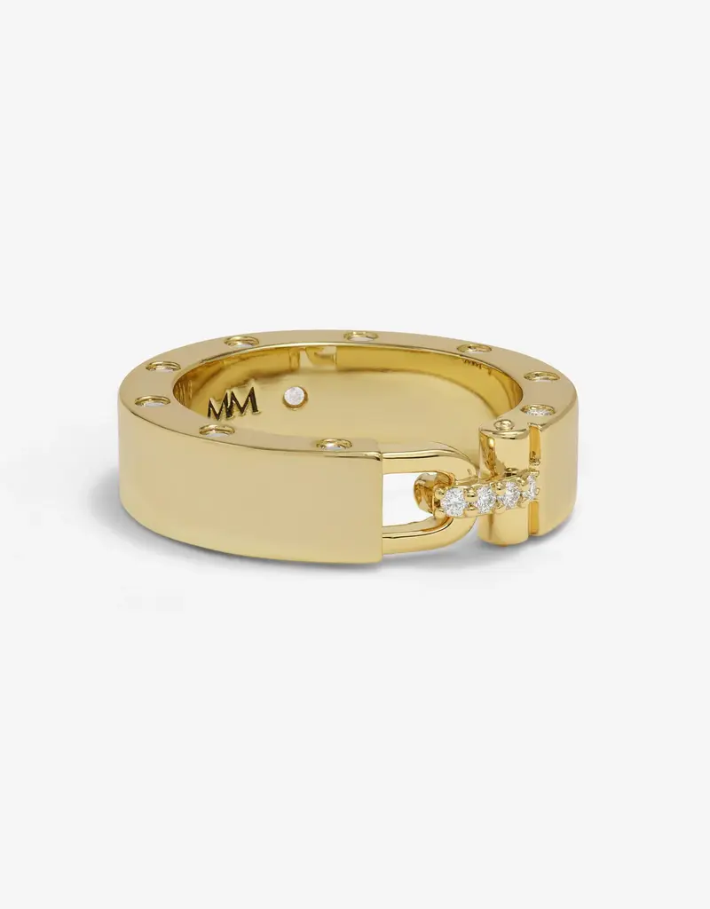 J.HOFFMAN'S Ashley Smooth Lock Ring in Gold