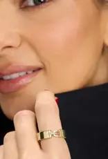 J.HOFFMAN'S Ashley Smooth Lock Ring in Gold